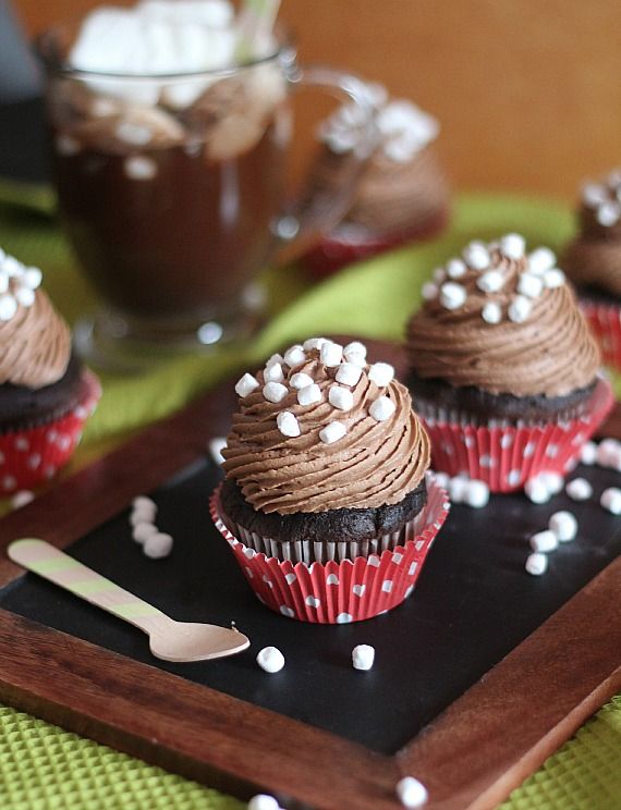 Image of Cupcakes with Hot Chocolate Frosting