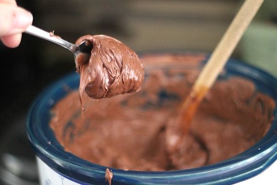Image of Nutella Being Added to Candy Batter