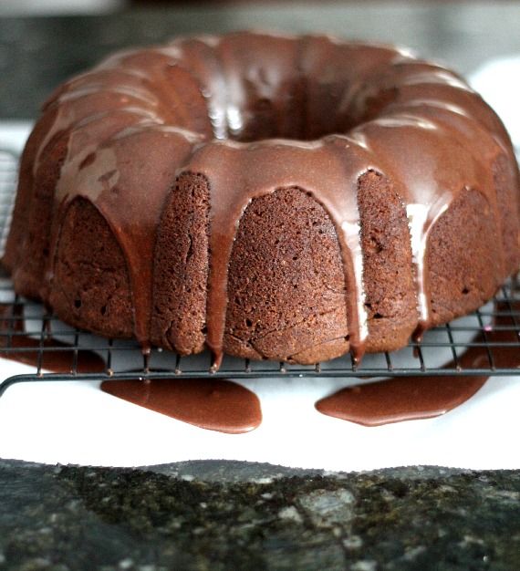 Chocolate glazed chocolate bundt cake