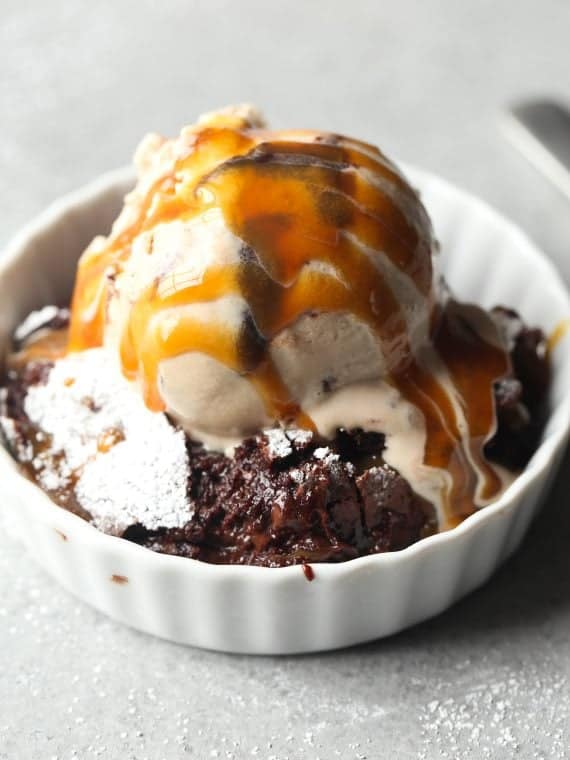 Brownie Pudding! A gooey, warm delicious brownie that you need to eat with a spoon!