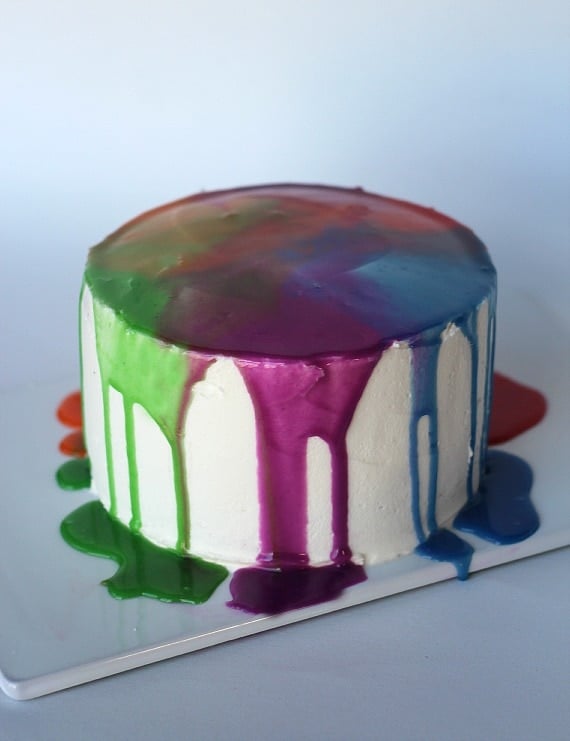 Rainbow Ganache Cake | Cookies and Cups