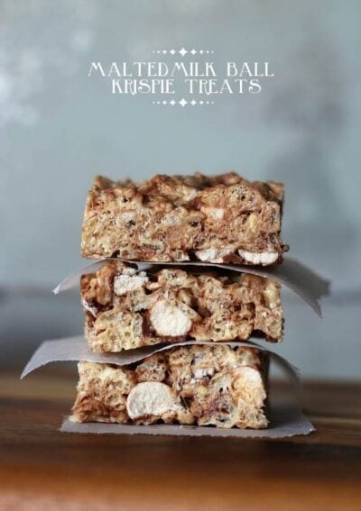 malted milk ball krispie treats