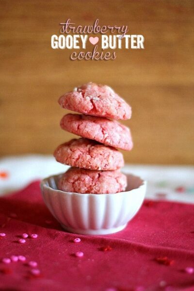 strawberry gooey butter cookies