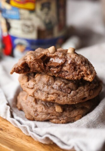 Hot Chocolate Cookies stacked