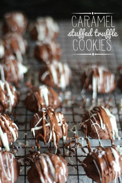 caramel stuffed truffle cookies