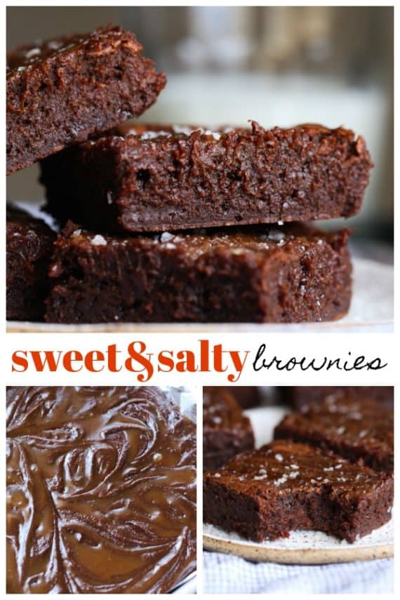 Pinterest Collage for Sweet and Salty Brownies