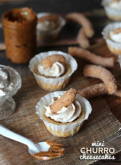 mini churro cheesecakes