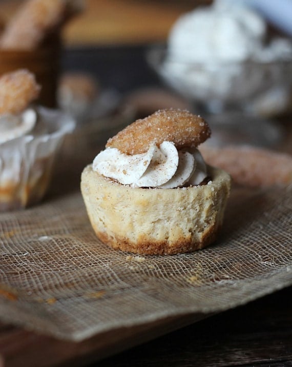 Mini Churro Cheesecakes | Cookies and Cups