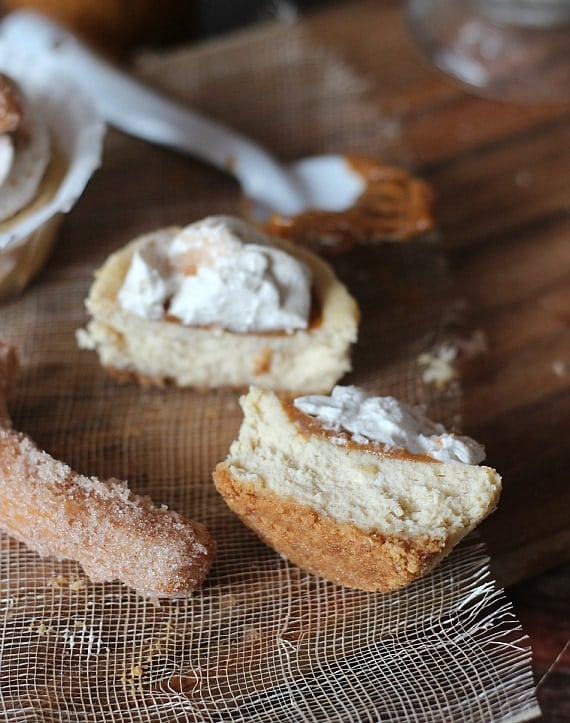 Mini Churro Cheesecakes | Cookies and Cups