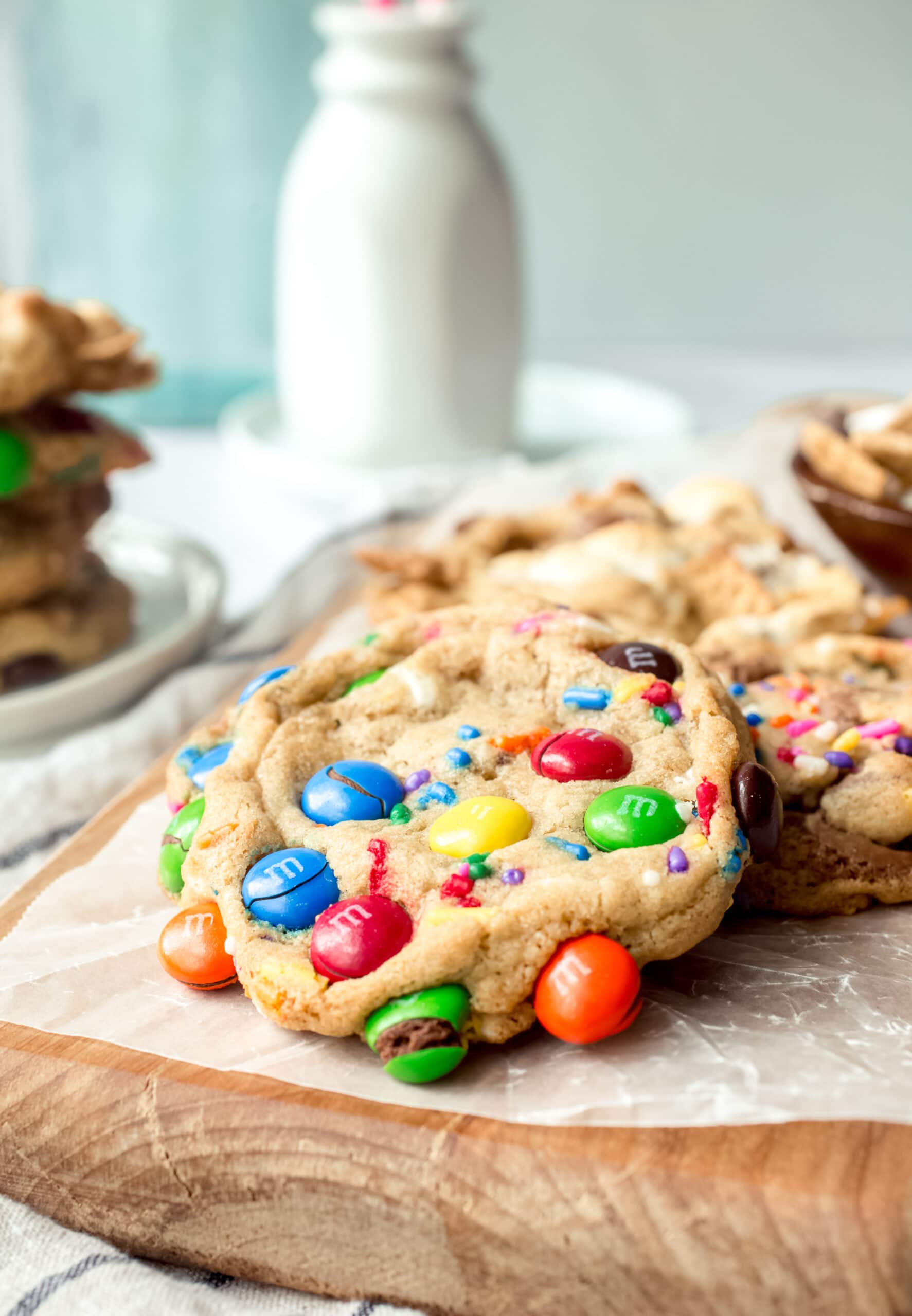 Basic Cookie Dough baked with M&Ms added in