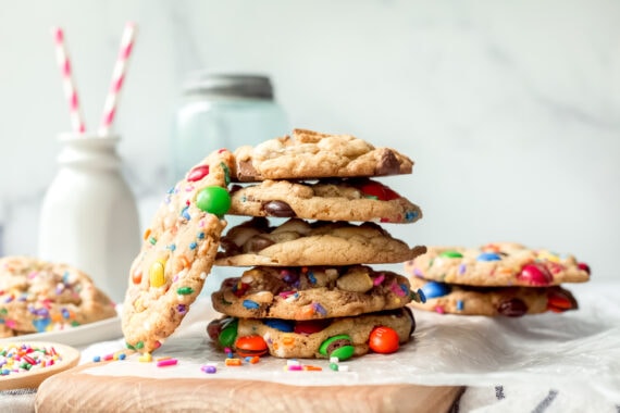 Stack of Cookies made with the perfect cookie base recipe