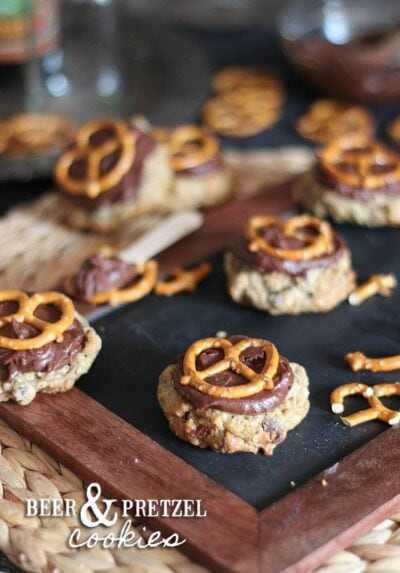 beer and pretzel cookies