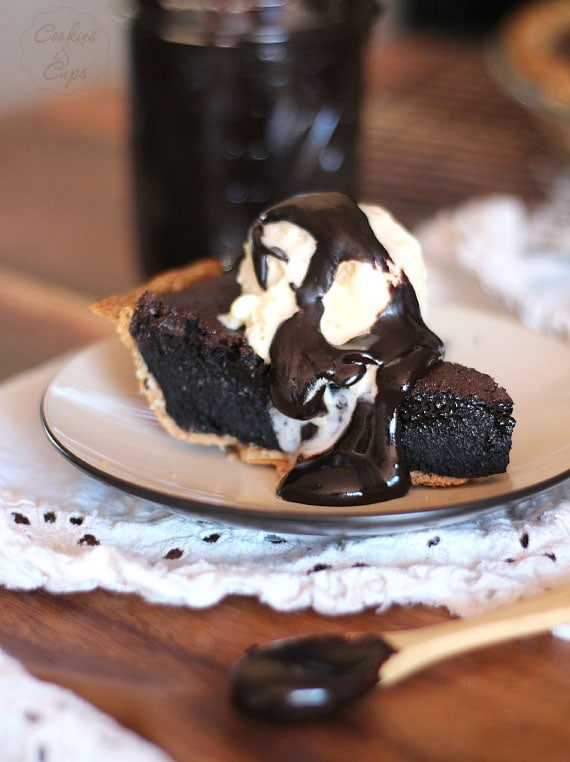 Chocolate Truffle Pie | Cookies and Cups