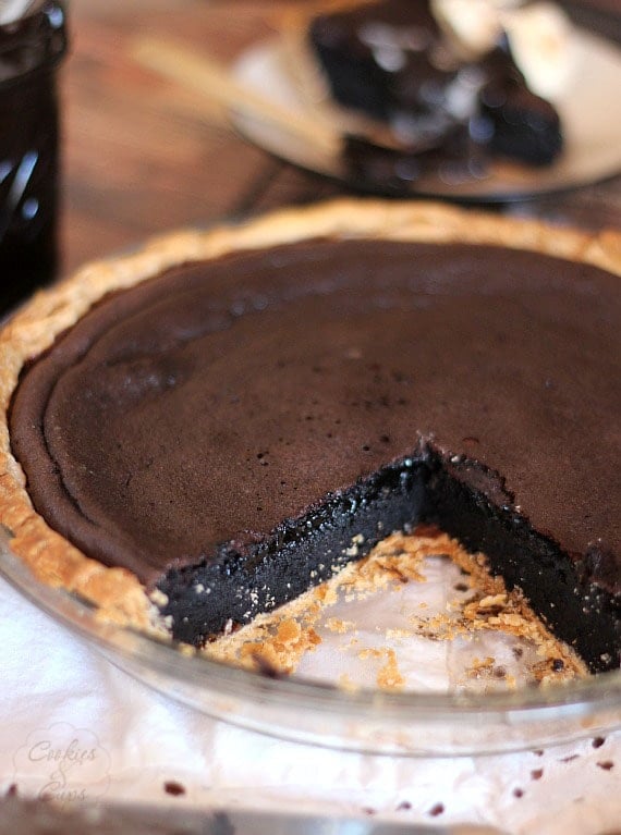 Chocolate Truffle Pie | Cookies and Cups