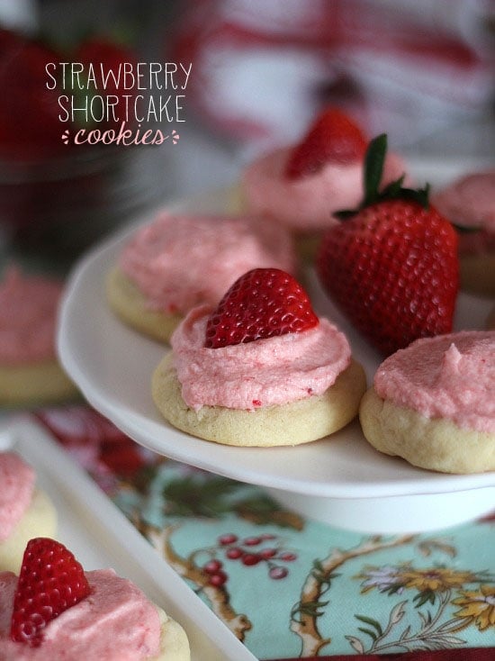 Strawberry Shortcake Cookies on a plate