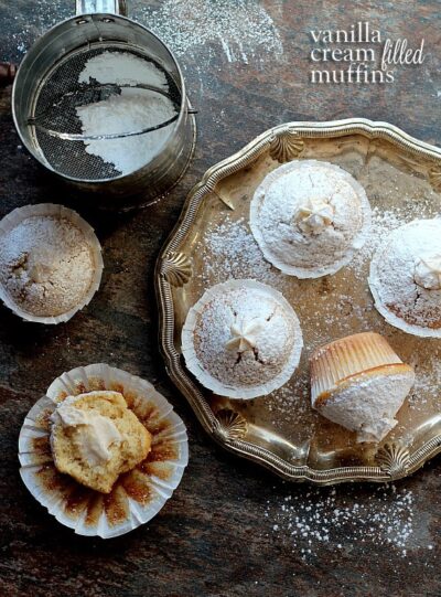 vanilla cream filled muffins