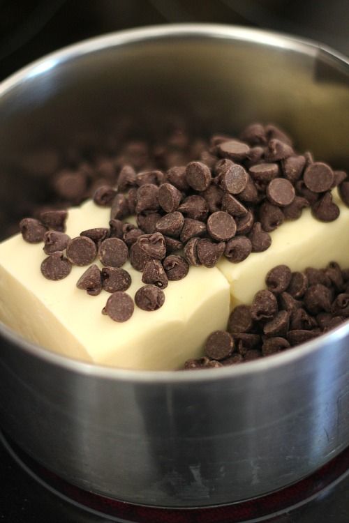Butter and Chocolate Chips in a Pan