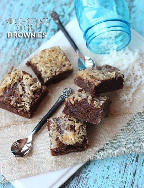 Milk Chocolate Coconut Brownies Cookies and Cups