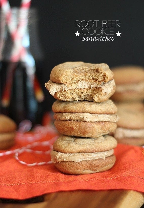 Root Beer Cookie Sandwiches | Cookies and Cups