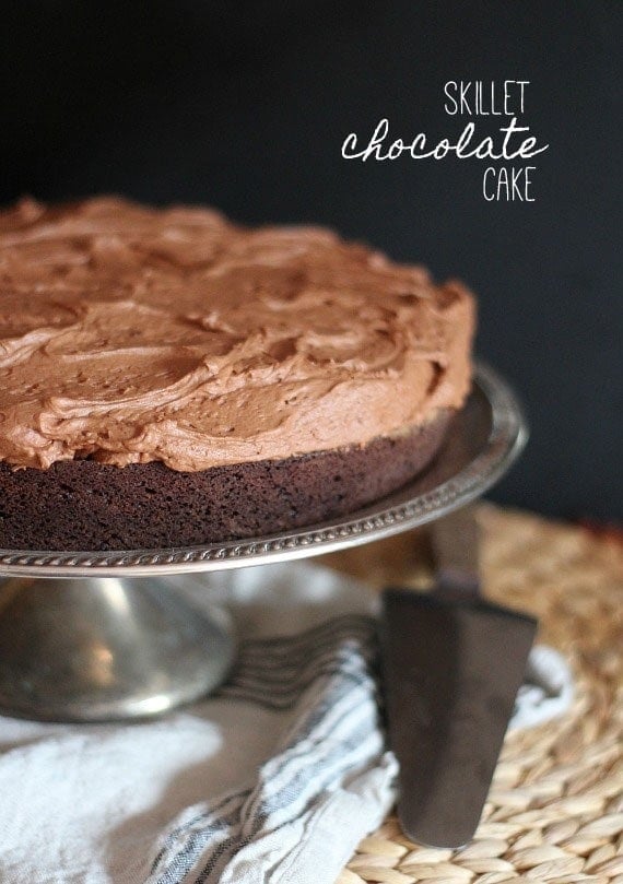 Skillet Chocolate Cake | Cookies and Cups