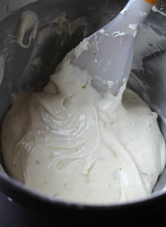 Creamy lime filling for whoopie pies in a bowl