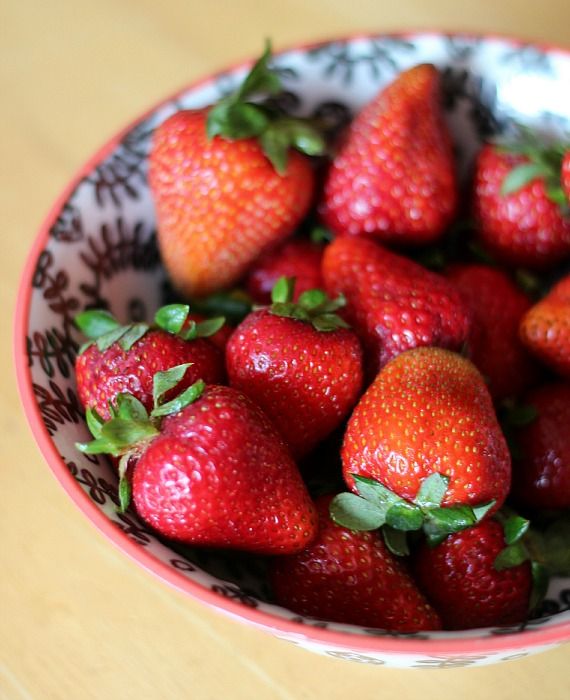 A bowl of fresh strawberries