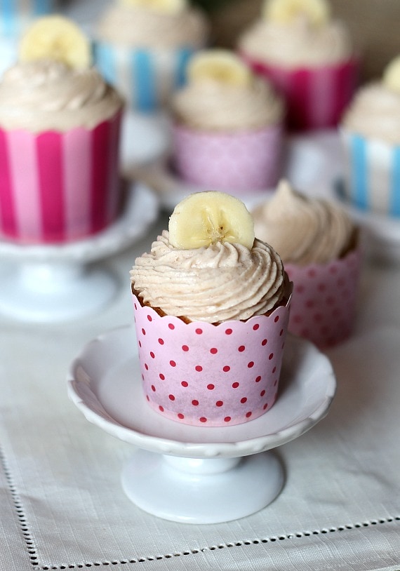 Image of a Bananas Foster Cupcake with a Banana Slice on Top