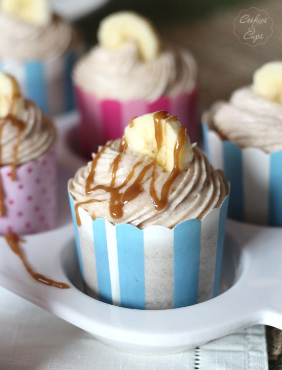 Image of a Brown Sugar Cupcake with Bananas Foster Frosting