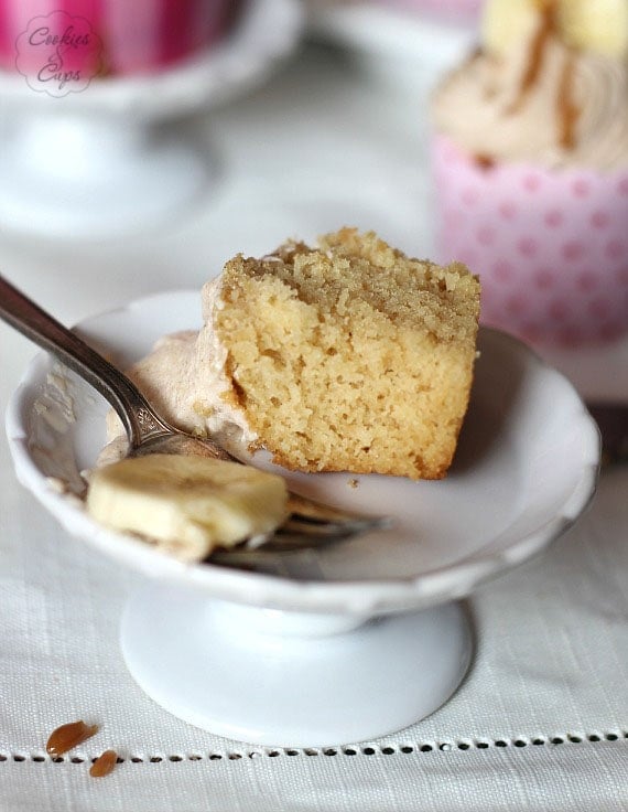 Image of a Bananas Foster Cupcake on a Plate