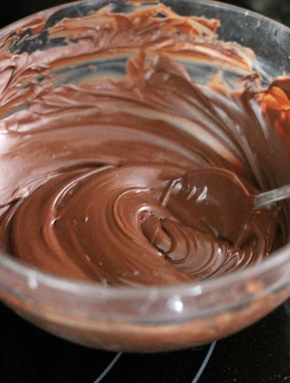 Melted chocolate in a bowl