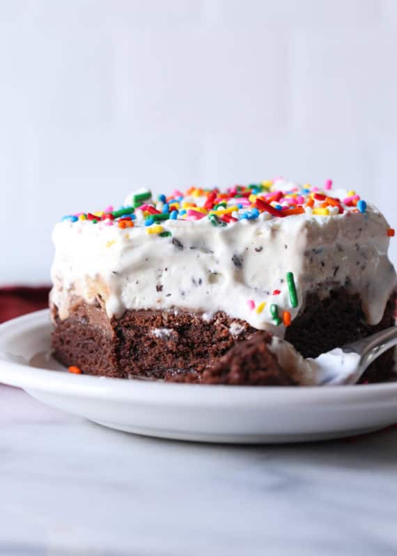 Brownie Bottom Ice Cream Cake is the best party cake!