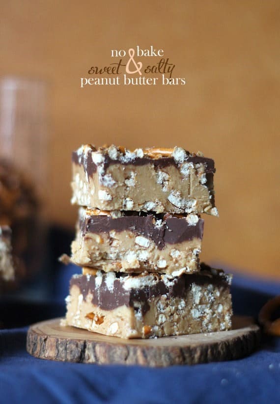 Sweet and Salty No Bake Peanut Butter Bars
