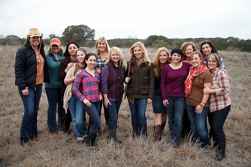 A group of female bloggers at a Texas ranch