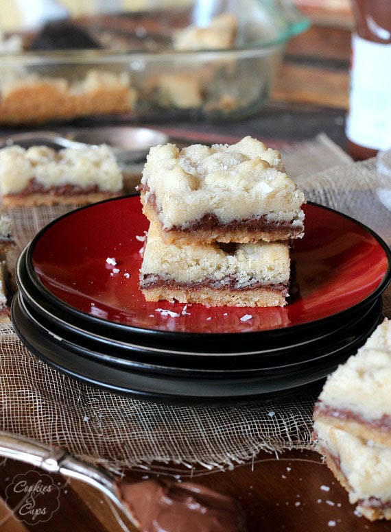 Salted Nutella Butter Bars | Cookies and Cups