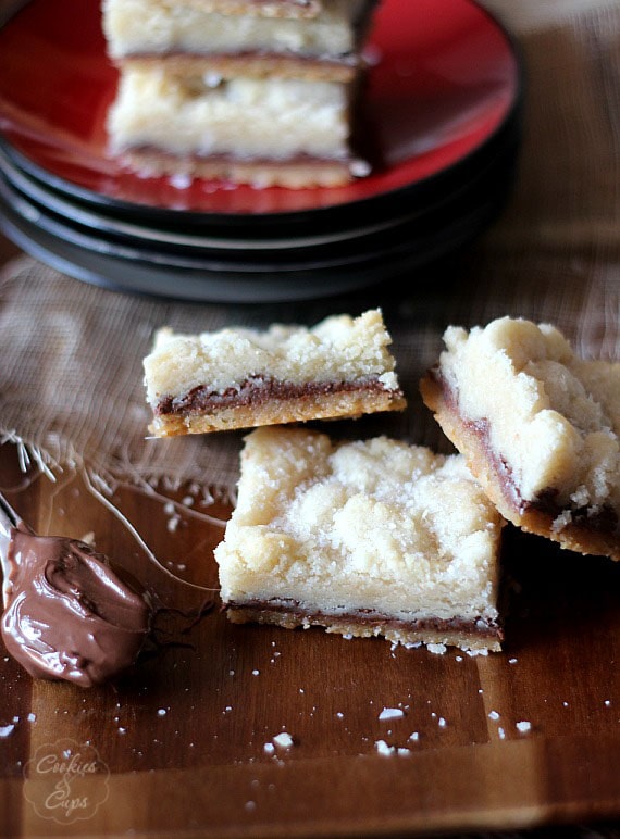 Salted Nutella Butter Bars | Cookies and Cups