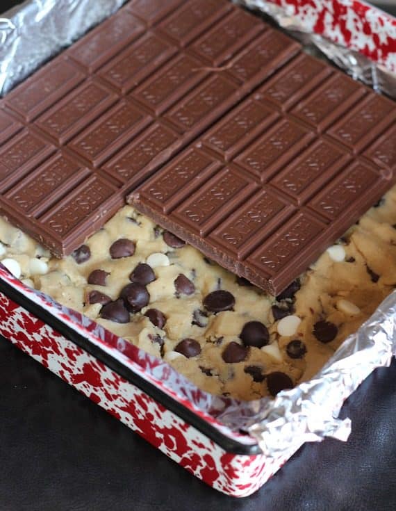 Chocolate Chip Cookie Peanut Butter S'mores Bars