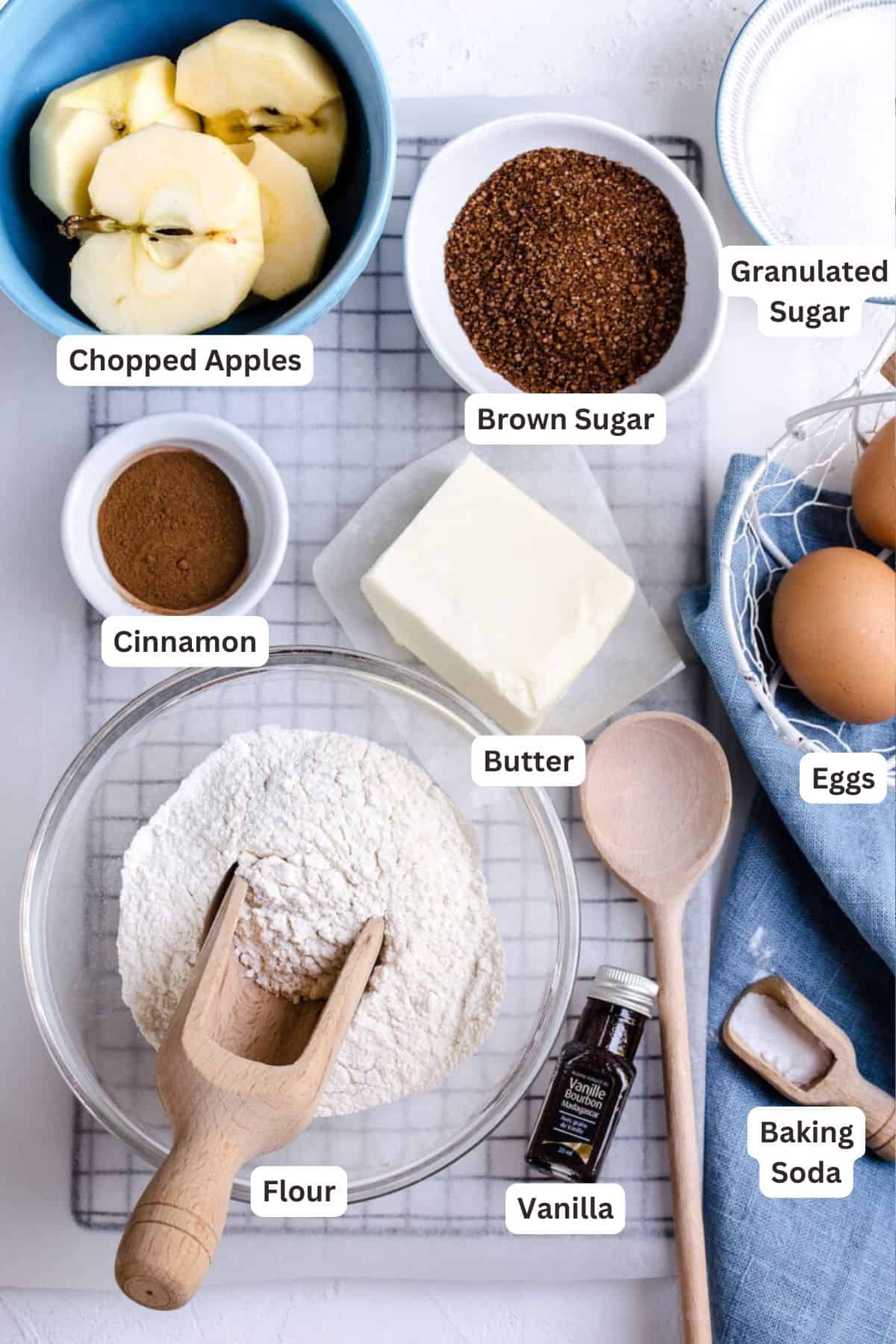 This apple bundt cake recipe is a soft, moist cake filled with tart apples and cinnamon, smothered with rich and creamy brown butter frosting. Ingredients for Apple Cake with Browned Butter Frosting.