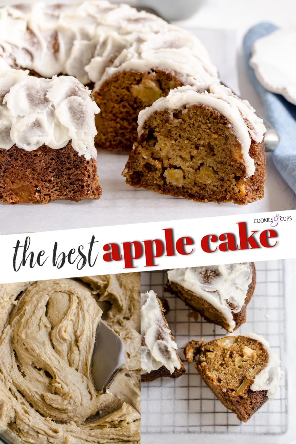 Apple Cake with Browned Butter Frosting | Cookies and Cups