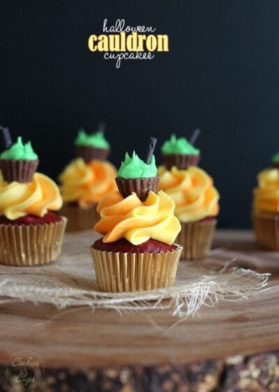 halloween cauldron cupcakes