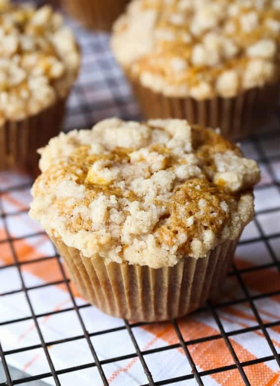 Pumpkin Apple Muffins are the perfect combination of fall! Sweet, soft and topped with a buttery streusel, these are a FAVORITE!