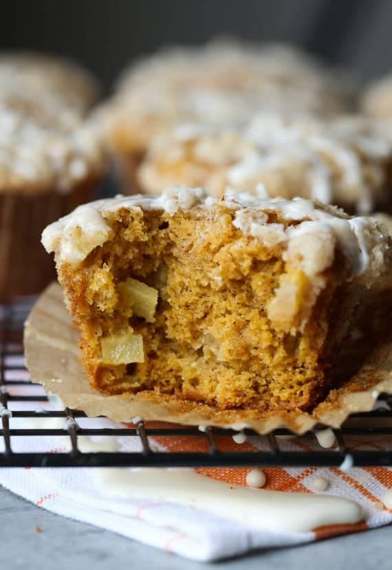 Pumpkin Apple Muffins are the perfect combination of fall! Sweet, soft and topped with a buttery streusel, these are a FAVORITE!