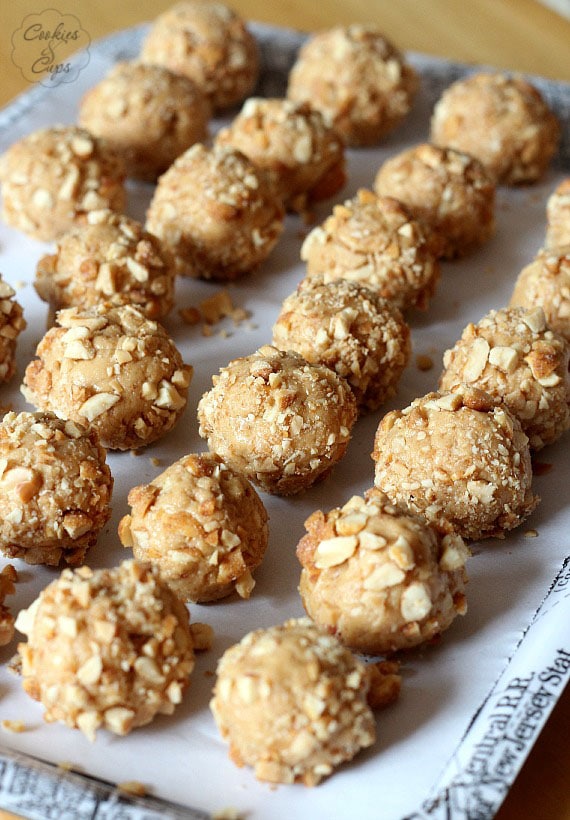 Salted Nut Roll Bites www.cookiesandcups.com