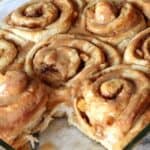 Caramel Apple Cinnamon Rolls | www.cookiesandcups.com