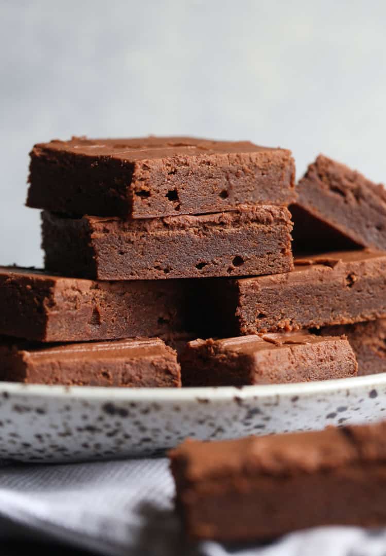 Easy Homemade Brownie Recipe topped with chocolate frosting