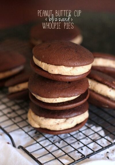 peanut butter cup blizzard whoopie pies