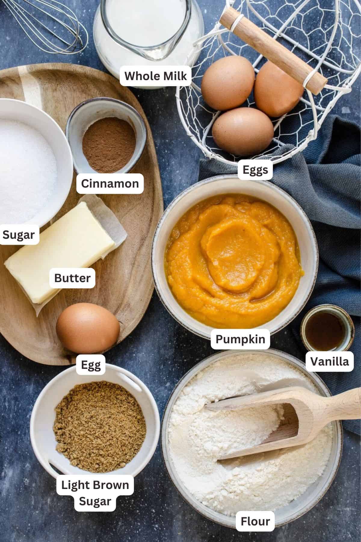 Ingredients for Pumpkin Crumb Cake.