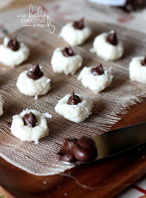 Coconut Candy. No bake and ready in just minutes! www.cookiesandcups.com