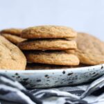 Soft Gingerbread Cookies stacked on a plate