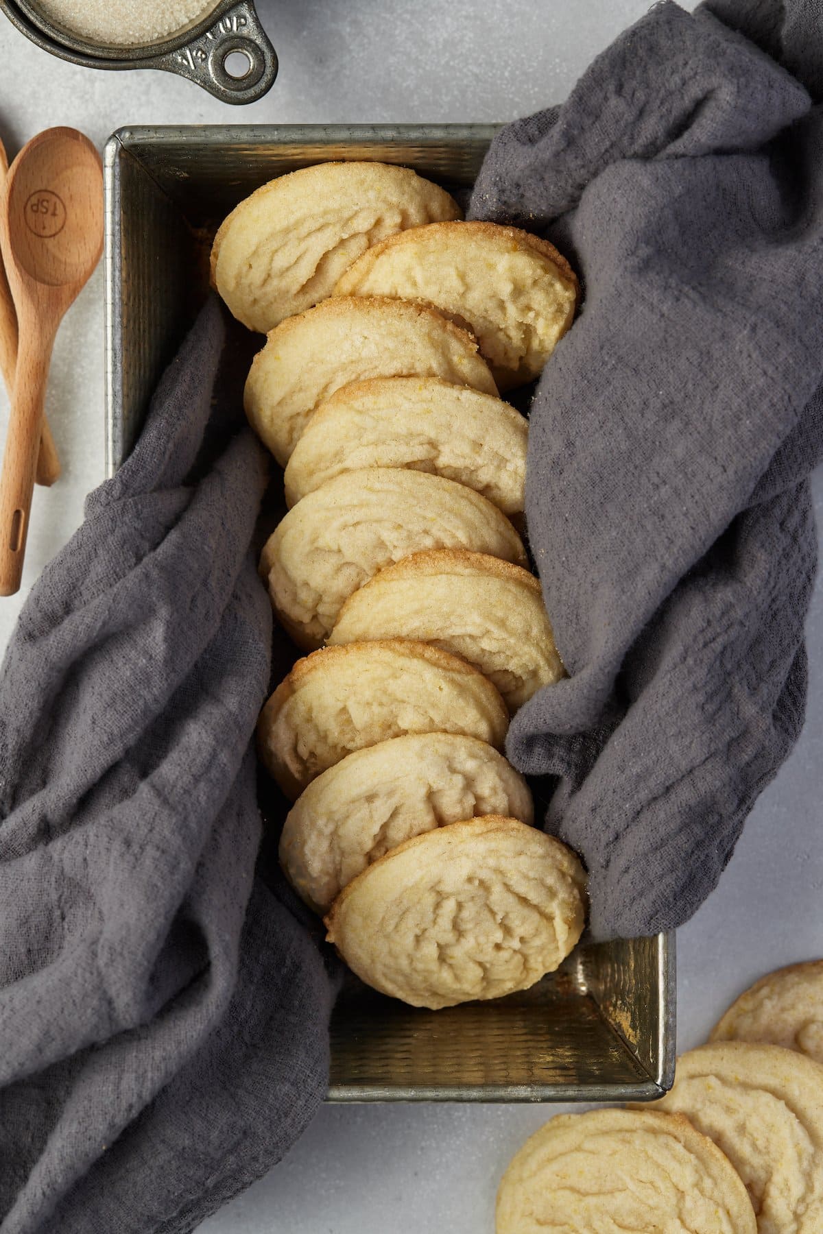 Amish sugar cookies tucked into a cloth.