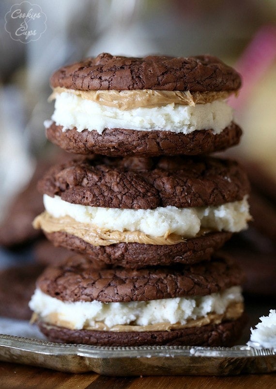 Image of Brownie Cookie Sandwiches, Stacked